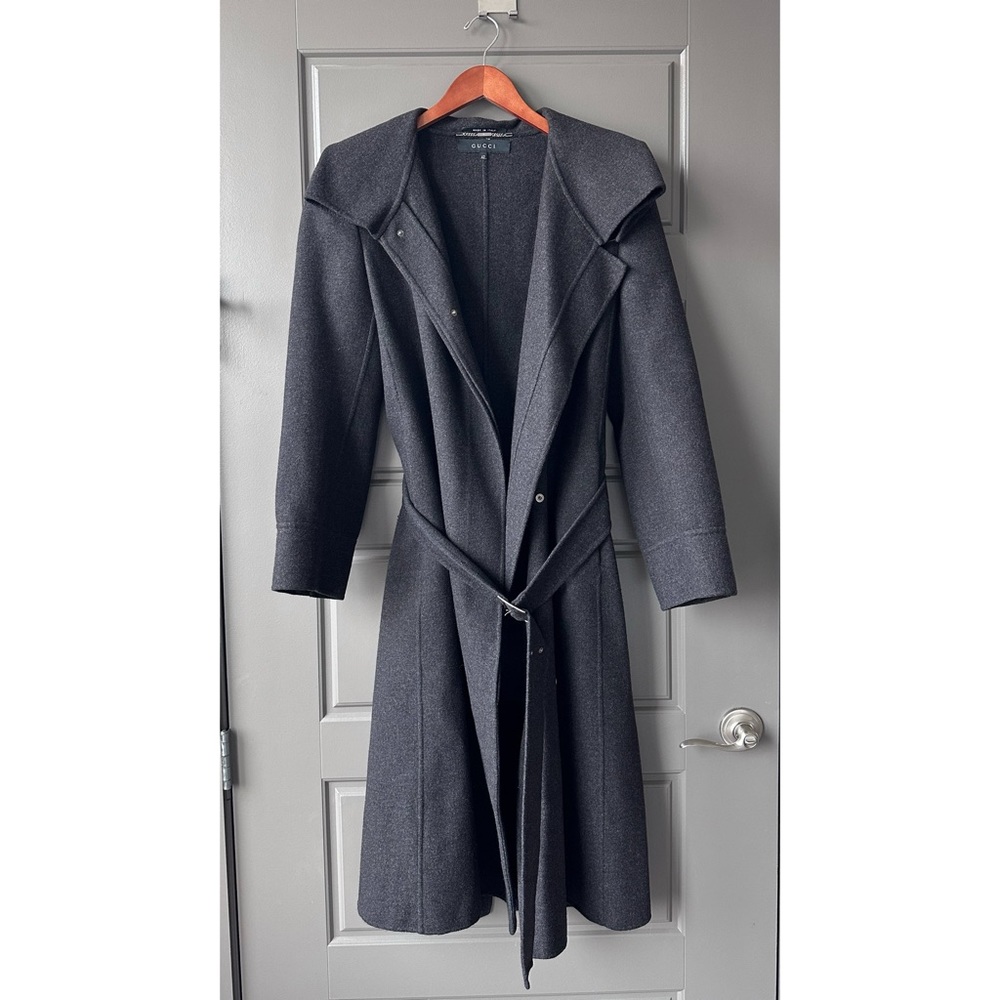 Gucci trench coat cashmere wool blend size 42 M 6